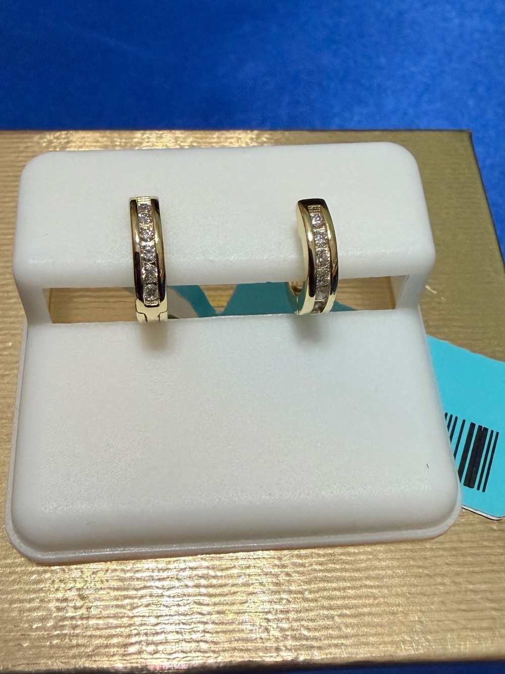 Gold Moissanite Huggie Hoop Earrings